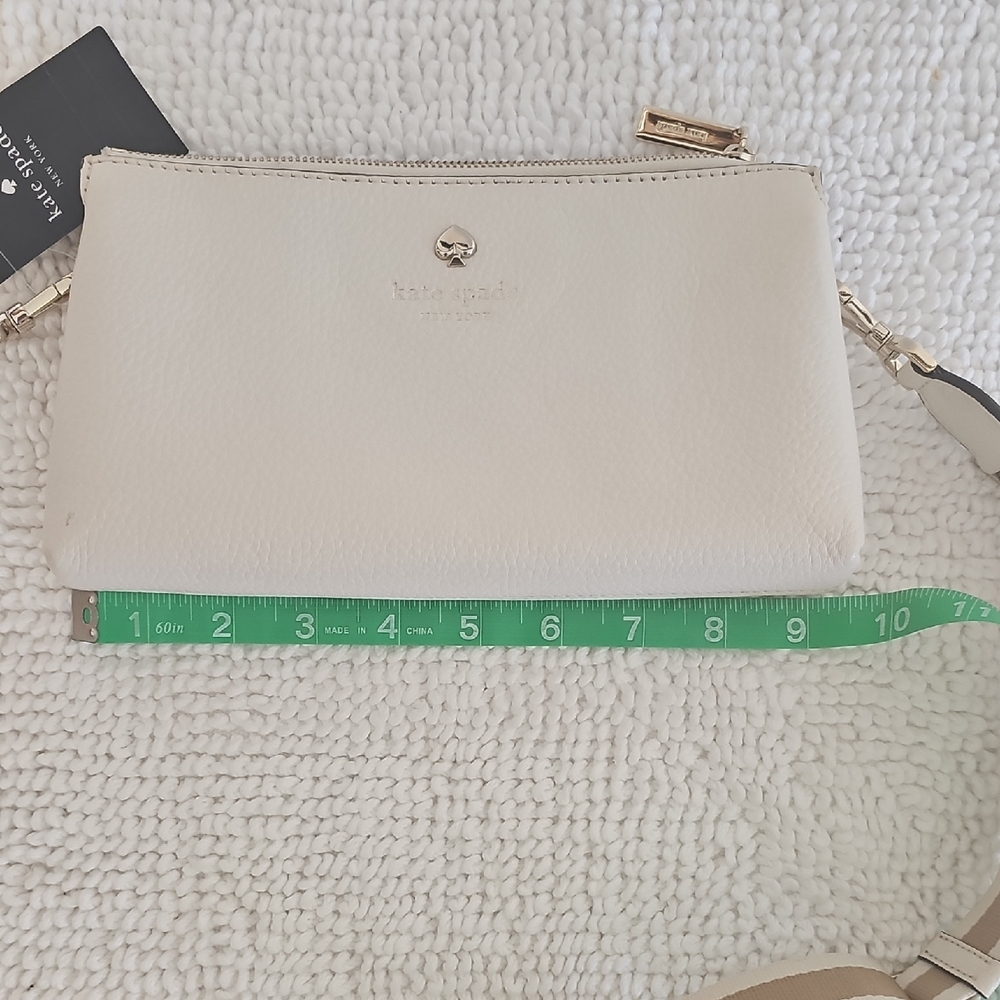 kate spade Cream Pebbled Leather Crossbody with Logo Strap - Picture 11 of 12